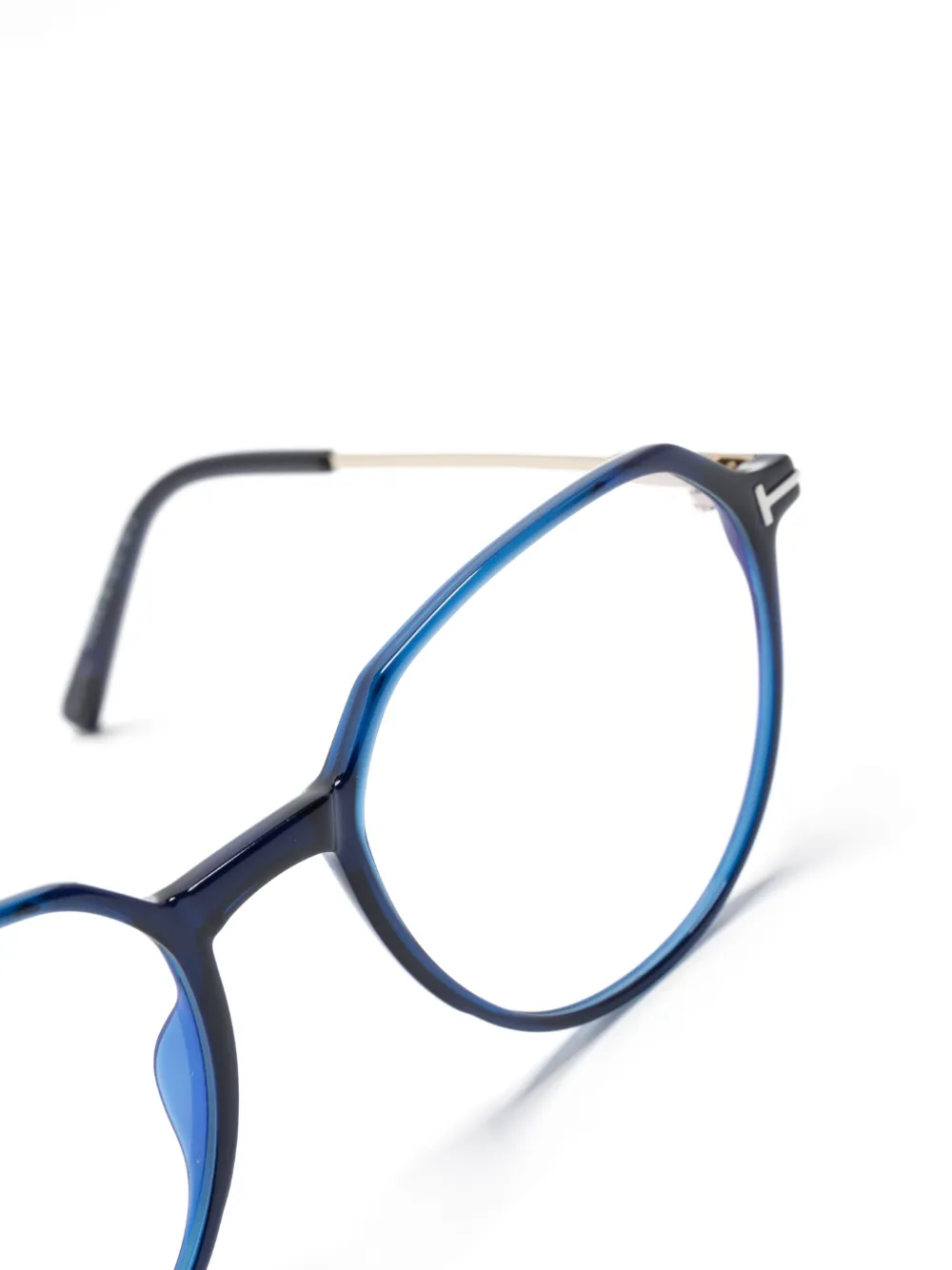 Tom Ford Round-frame Glasses In Blue