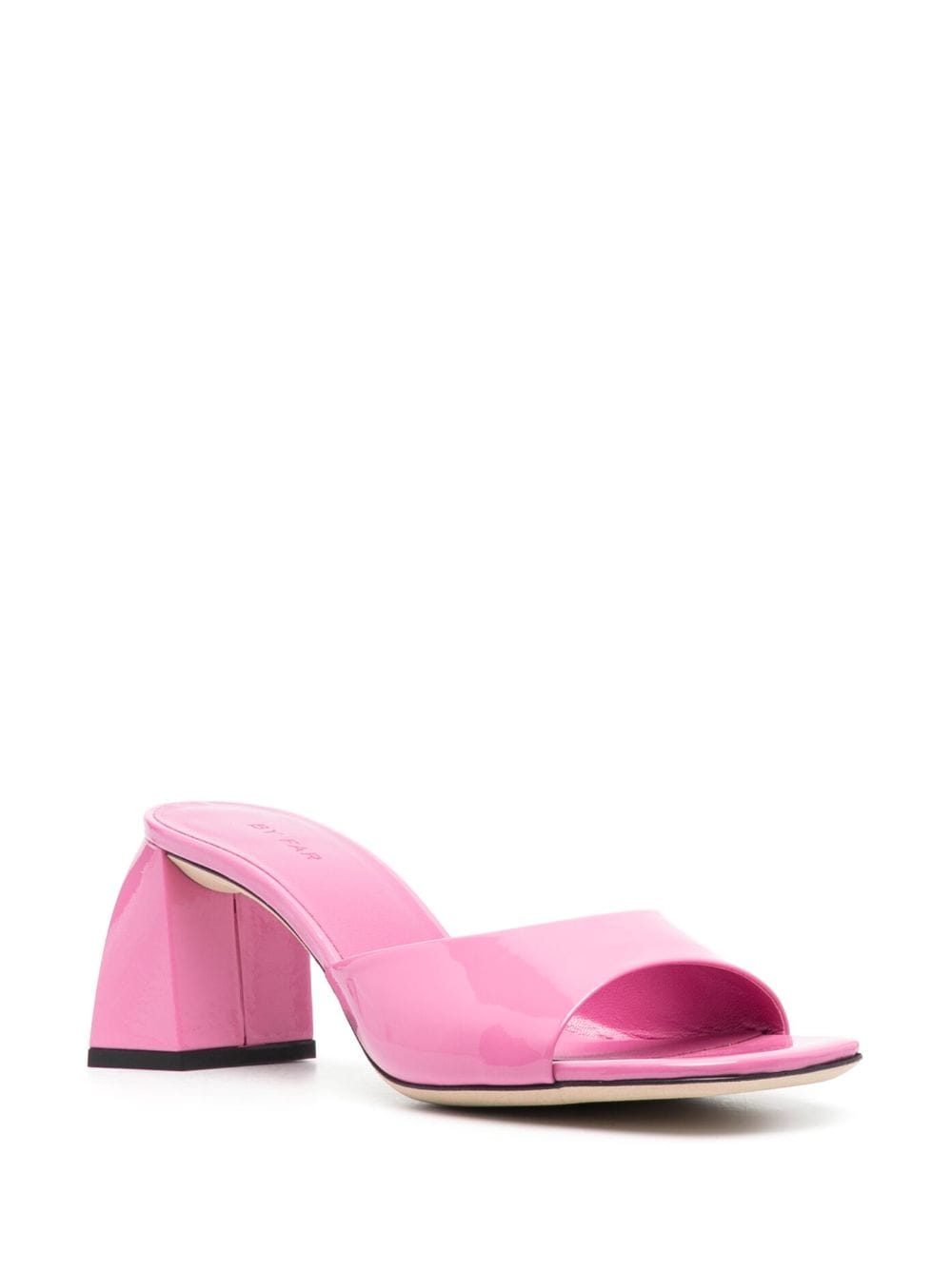Shop By Far Michele 70mm Patent-leather Mules In Pink