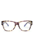 TOM FORD Eyewear tortoiseshell-effect square-frame glasses - Brown