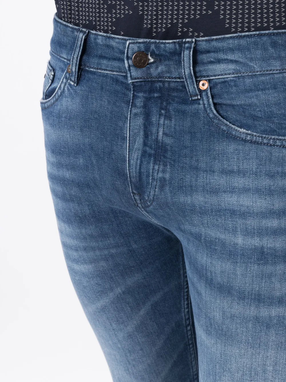 BOSS Gerafelde jeans Blauw