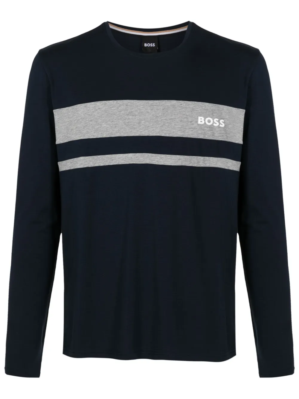 BOSS Blusa de pijama com listras | Azul | Image 1