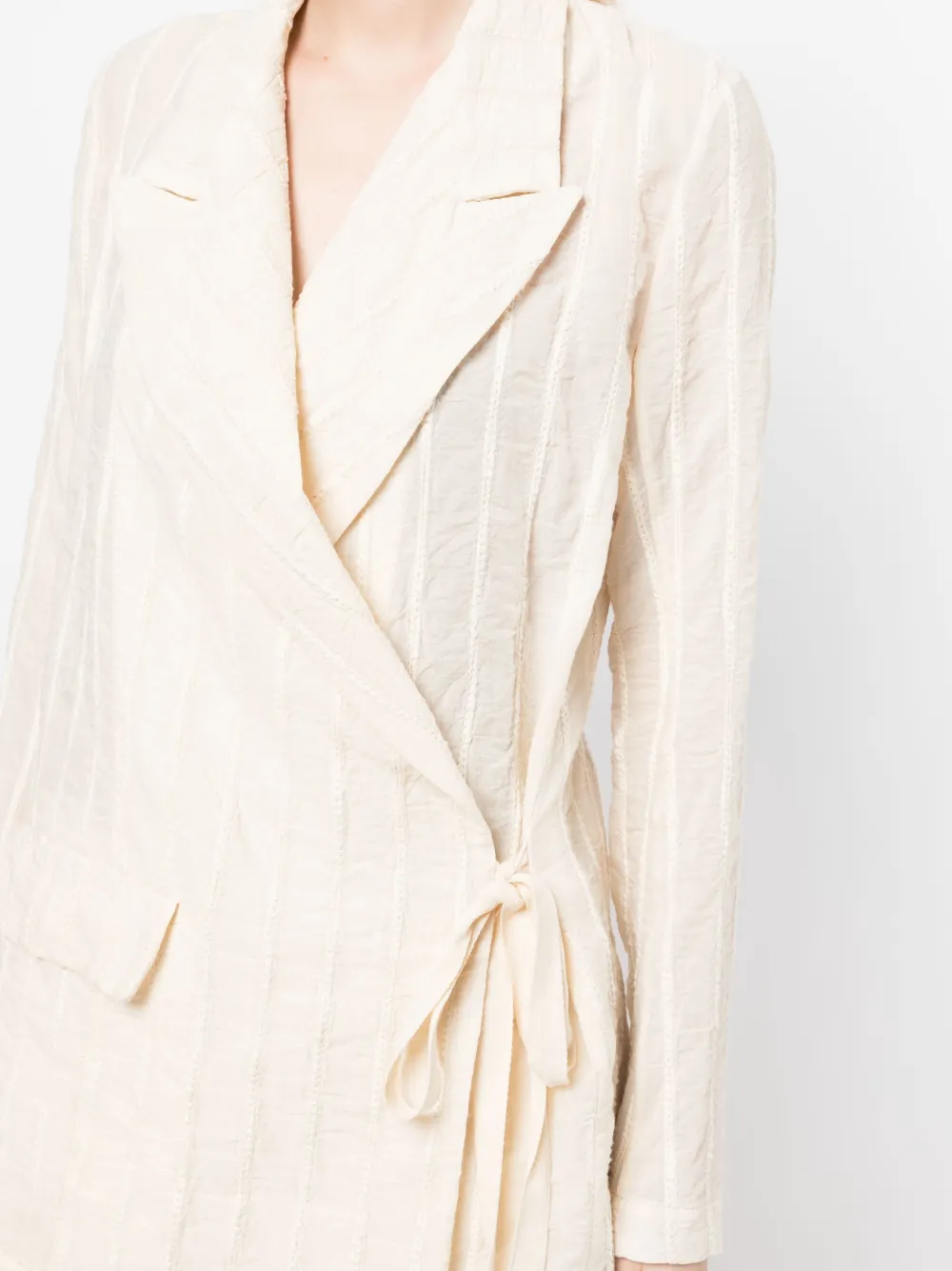 Uma Wang Wraparound Oversize Blazer In Neutrals