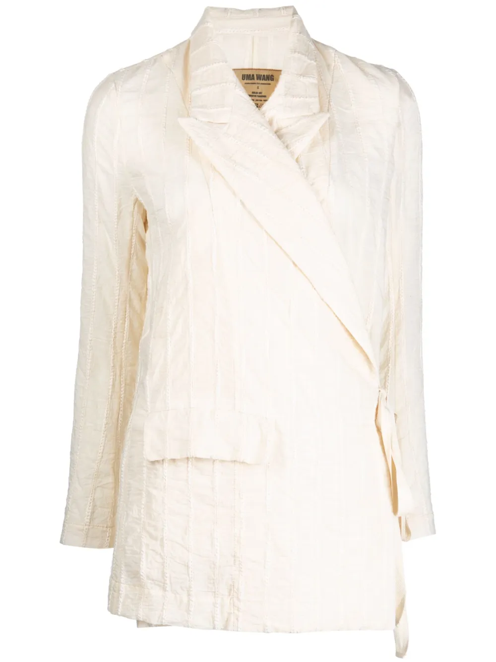 Uma Wang Wraparound Oversize Blazer In Neutrals