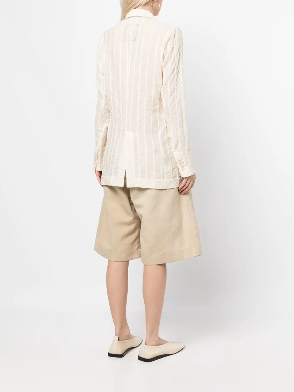 Uma Wang Wraparound Oversize Blazer In Neutrals