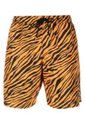 yes i am zebra-print drawstring swim shorts - Orange
