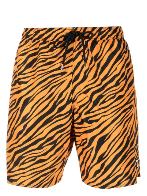 yes i am zebra-print drawstring swim shorts