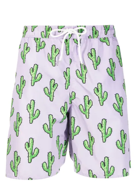 yes i am shorts de playa con cordones y cactus estampados