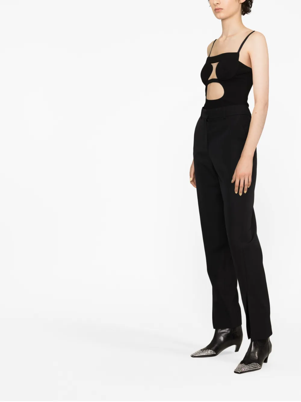 BALMAIN SLIT-DETAIL WOOL TROUSERS