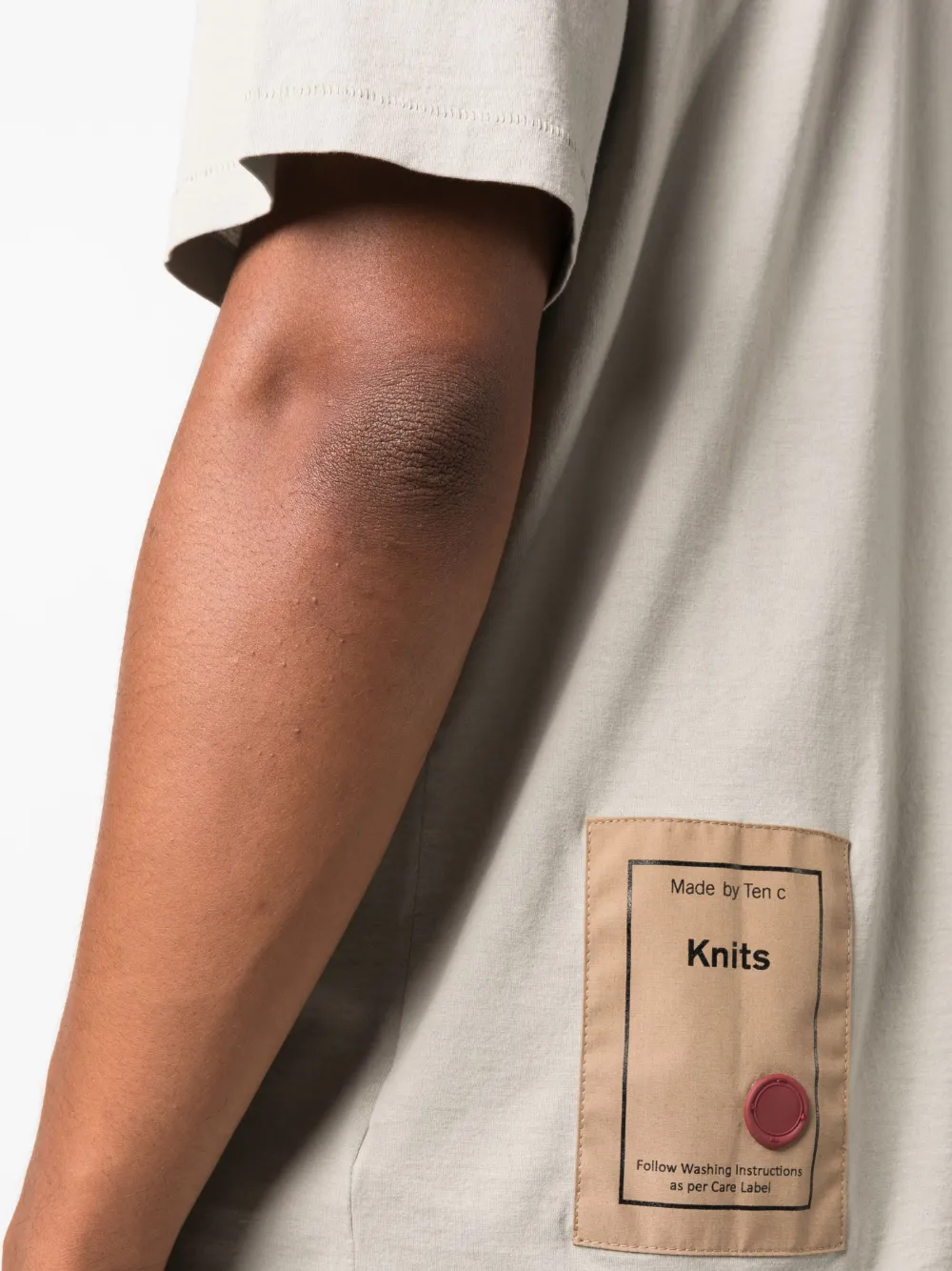 Ten C Logo-patch Cotton T-shirt In Neutrals