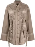 Blumarine eyelet-embellished denim jacket - Brown