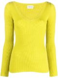 P.A.R.O.S.H. V-neck ribbed wool jumper - Green