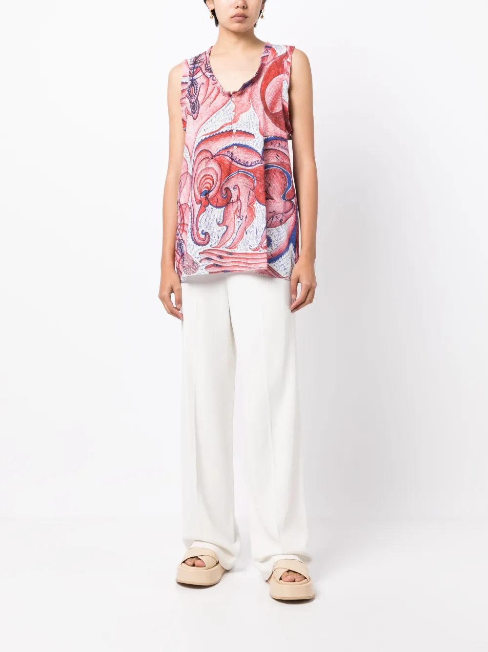 Lemaire Tanktop met print - Veelkleurig