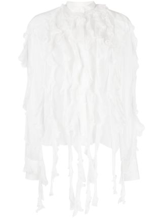 Ermanno Scervino Ruffled Sheer Silk Shirt - Farfetch