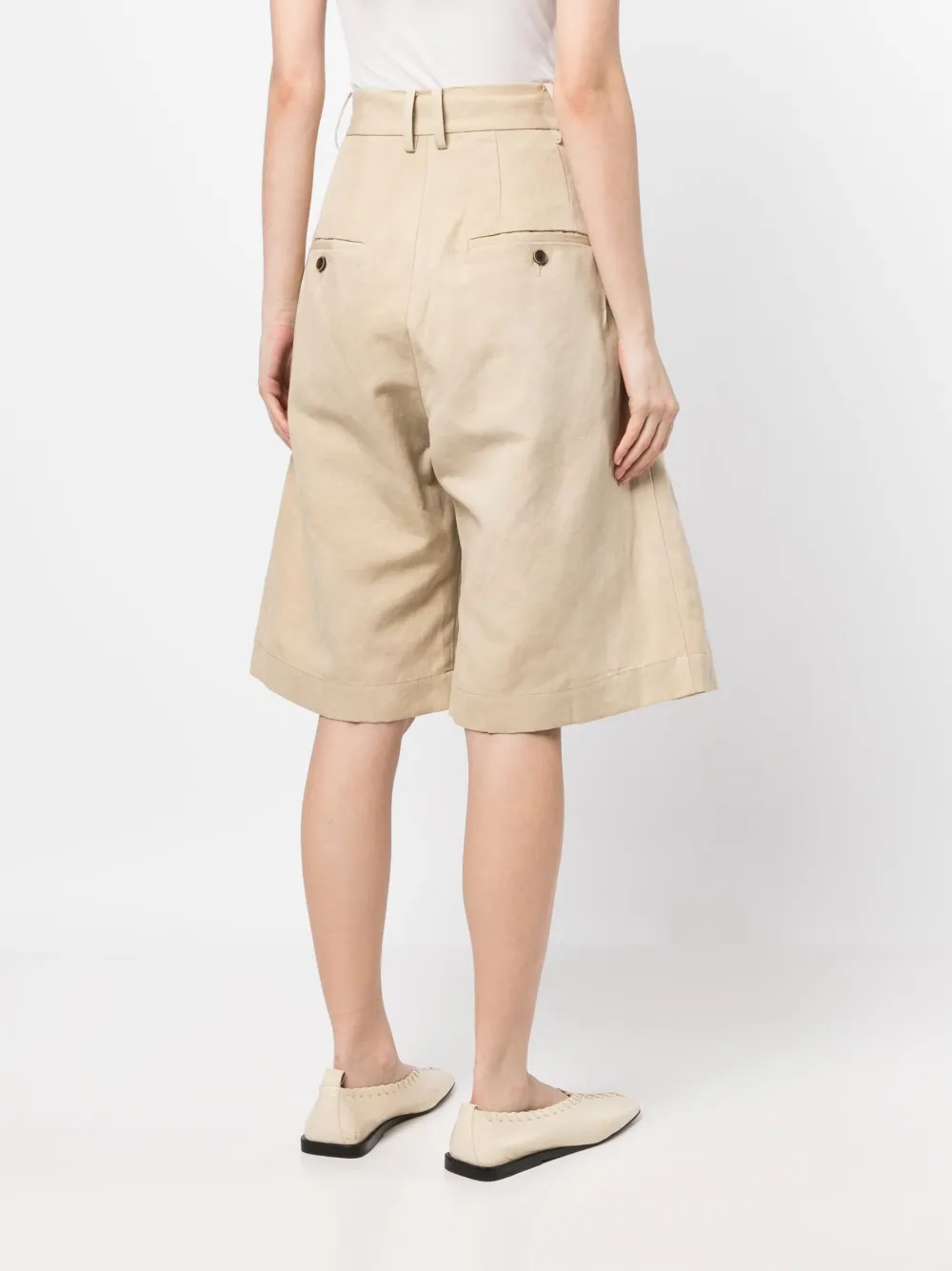 Uma Wang Knee-length Wide-leg Shorts In Brown