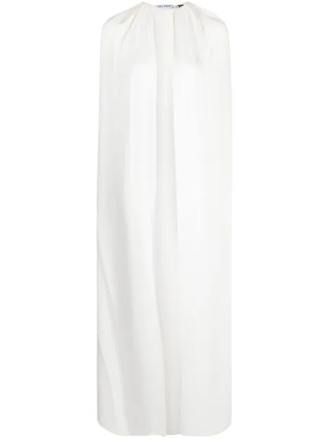 floor-length silk cape