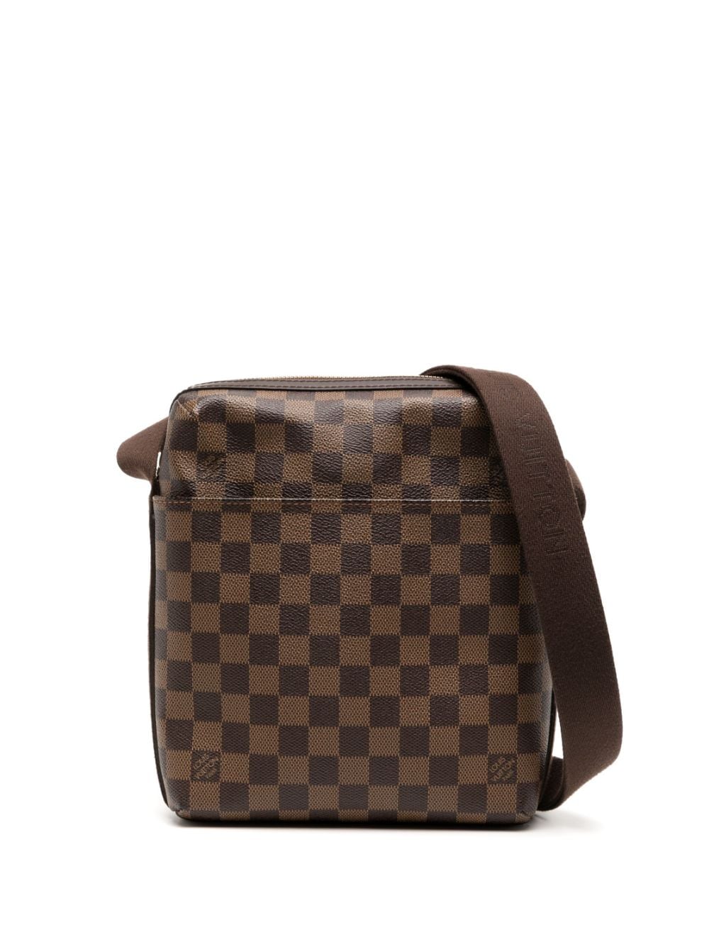 Pre-owned Louis Vuitton 2012  Damier Ebenezipped Crossbody Bag In Brown