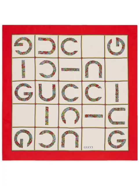 Gucci logo-print silk scarf