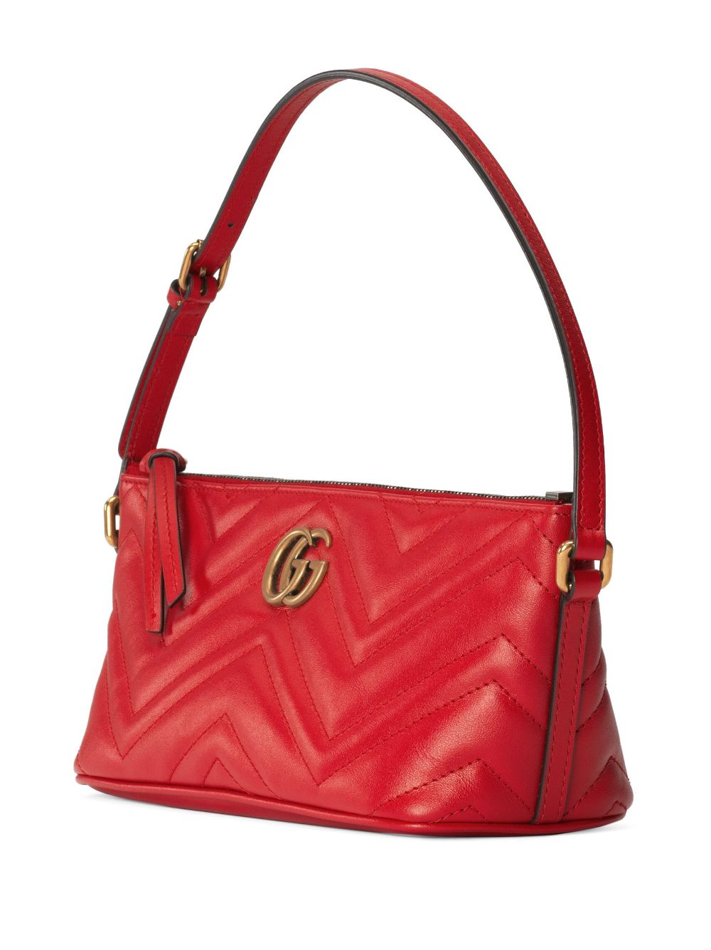 Shop Gucci Small Gg Marmont Shoulder Bag In Red