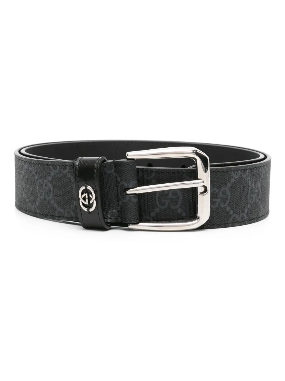 Gucci GG Supreme leather belt men Canvas Leather Polyurethane Resin 100 Black