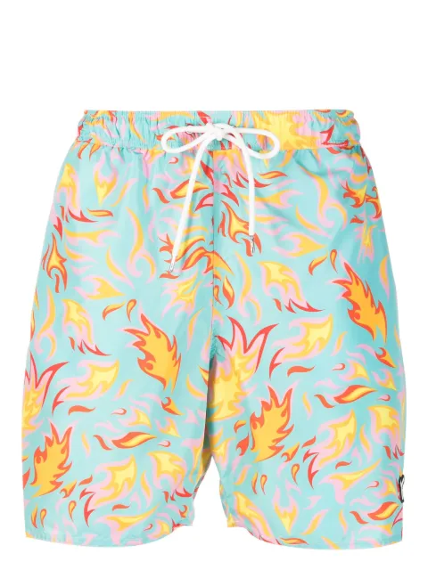 yes i am shorts de playa con llamas estampadas