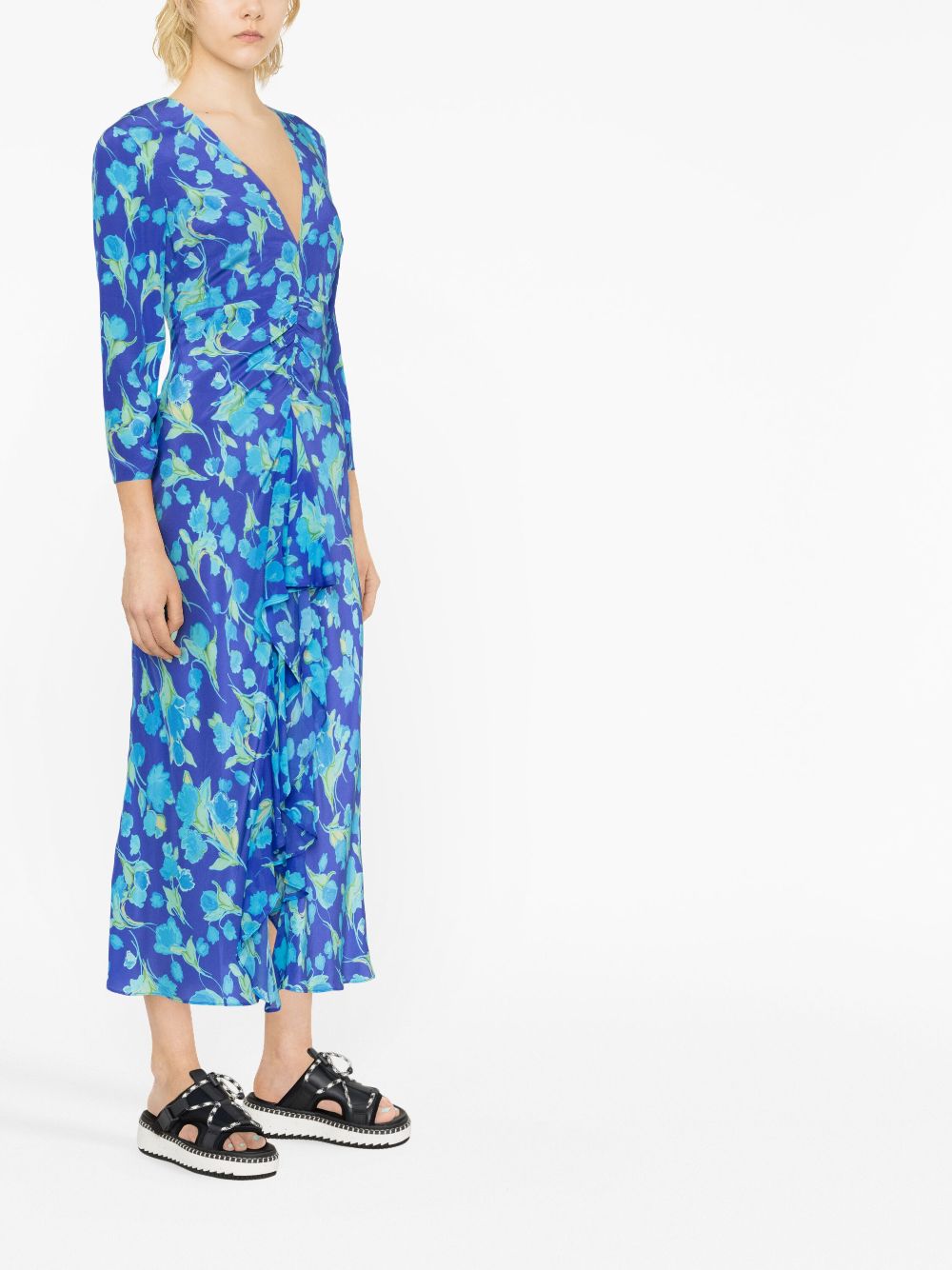 Rixo Rose floral-print Midi Dress - Farfetch