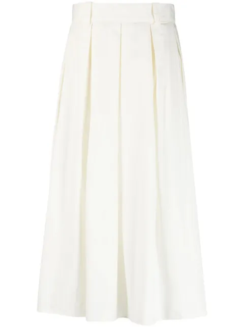 Incotex box-pleated cotton midi skirt