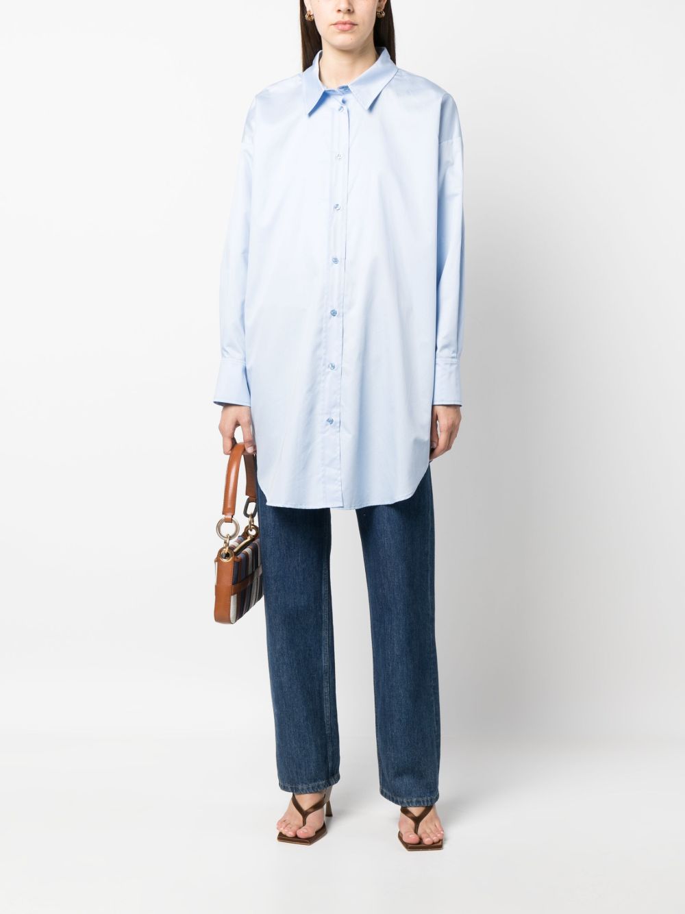 OMBRA MILANO Oversized blouse - Blauw