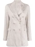 Circolo 1901 striped double-breasted blazer - Brown