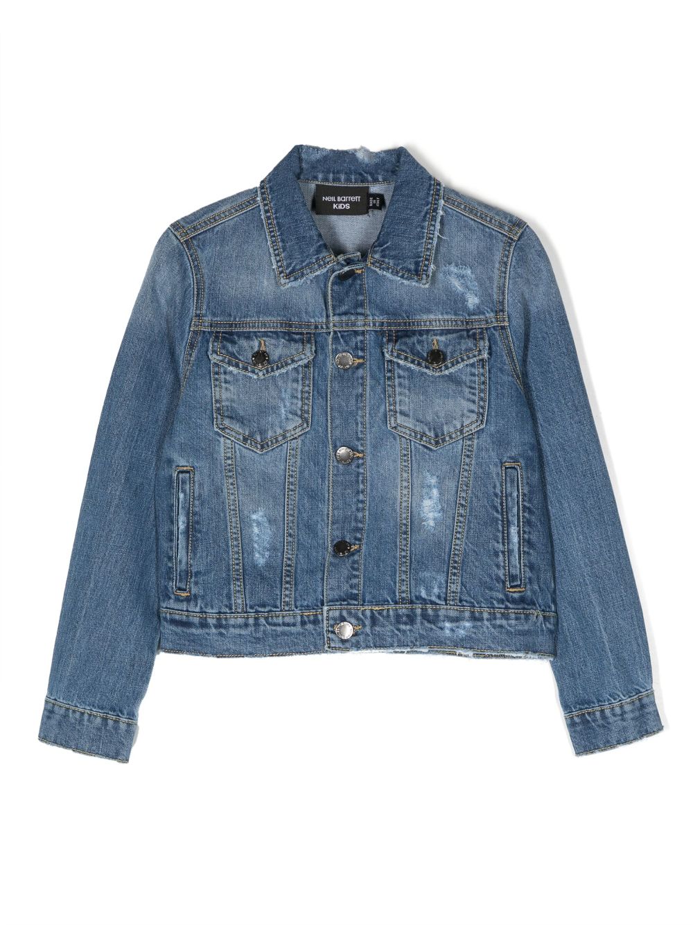 Neil Barrett Kids' Thunderbolt-print Denim Jacket