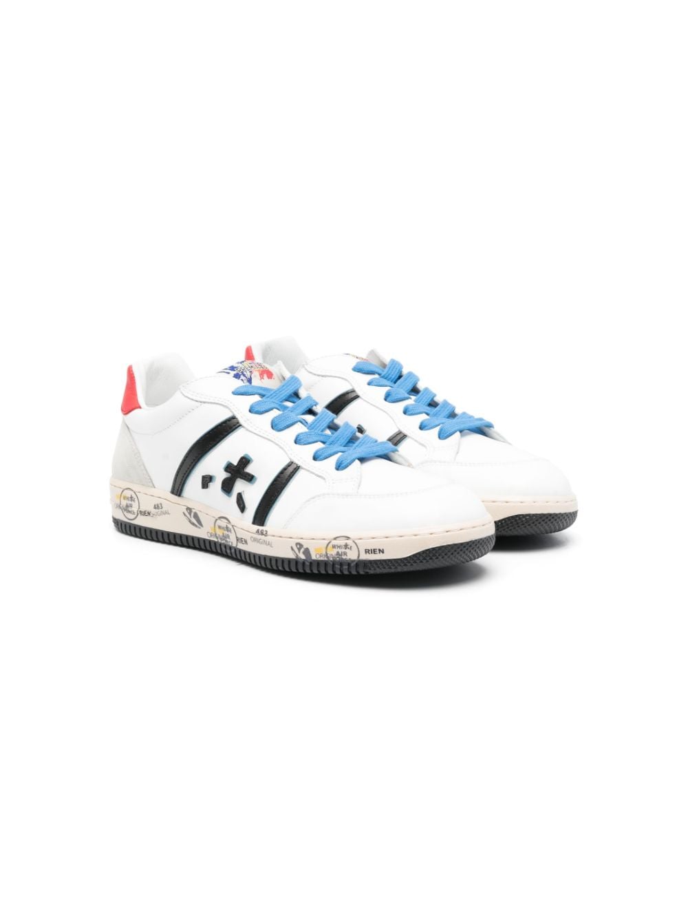 Premiata Kids' Wally Leather Low-top Trainers In White