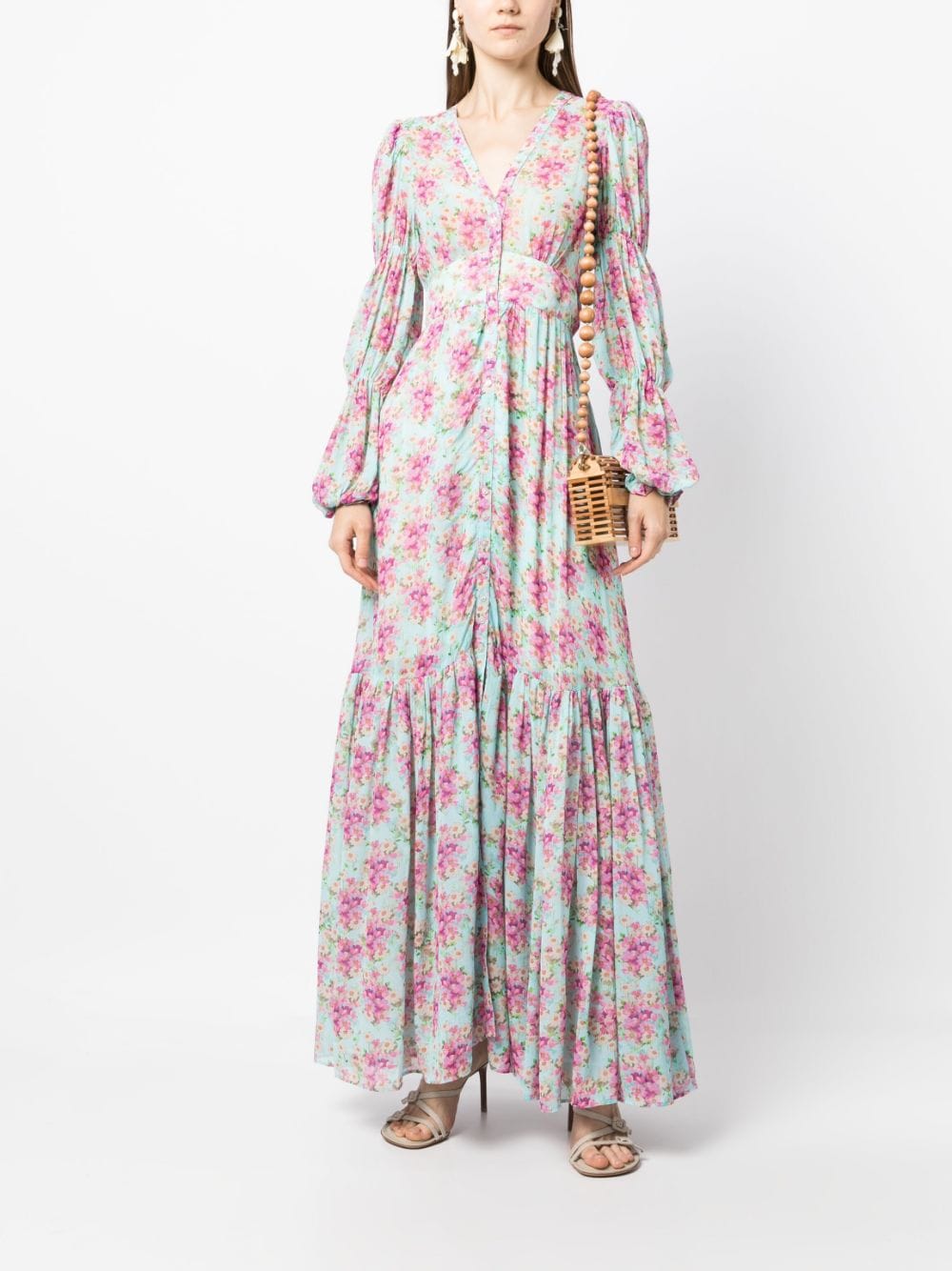 Shop Bytimo Georgette Maxi Dress In Multicolour