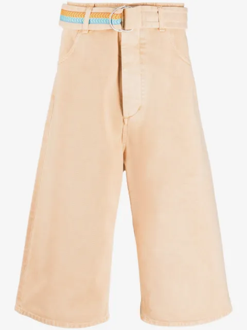 COUNTY OF MILAN belted denim Burmuda shorts