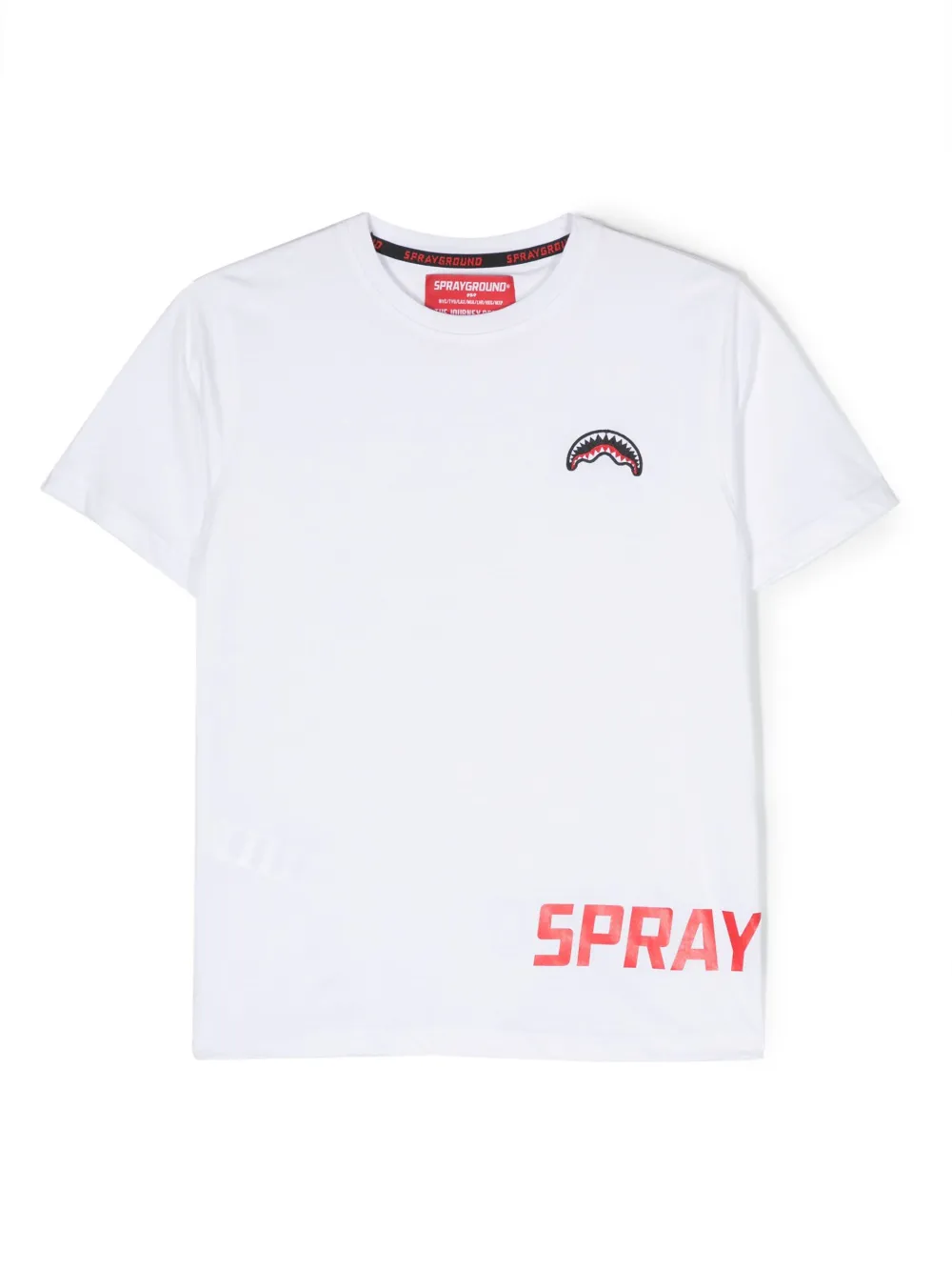 Sprayground Kid Kids' Logo-embroidered Cotton T-shirt In White