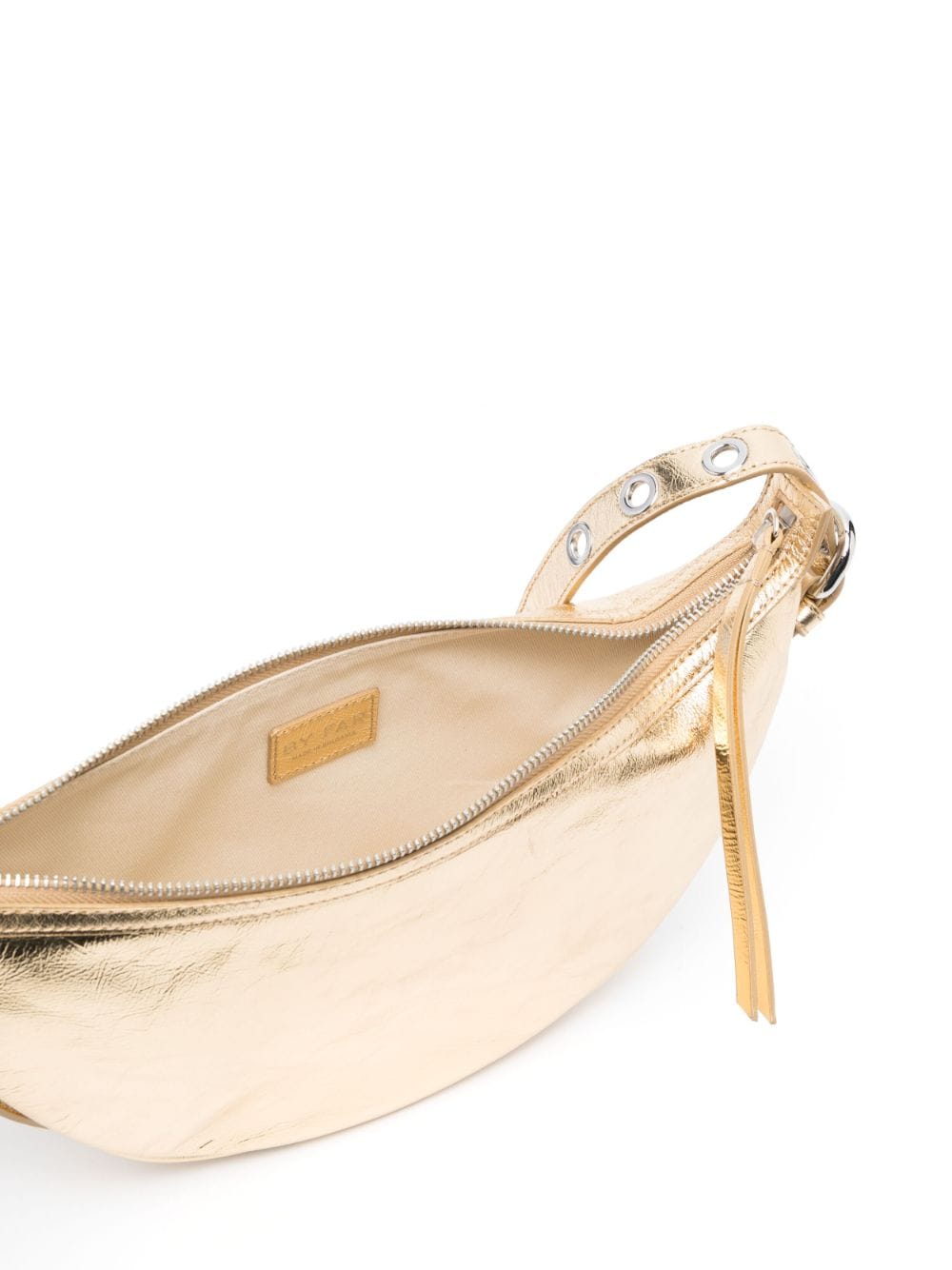 Shop By Far Gib Metallic Leather Shoulder Bag In Gold