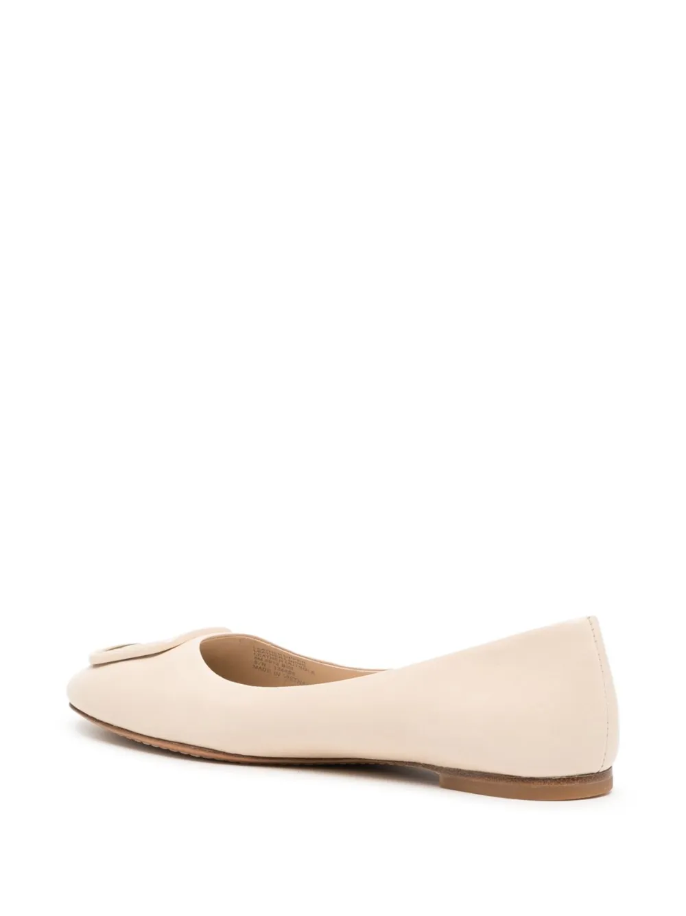 Tory Burch Logo-plaque Ballerina Shoes In Neutrals