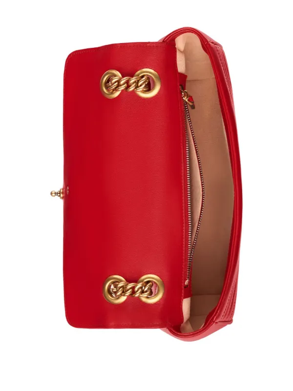 Gucci Red Velvet GG Marmont Mini Chain Crossbody Bag