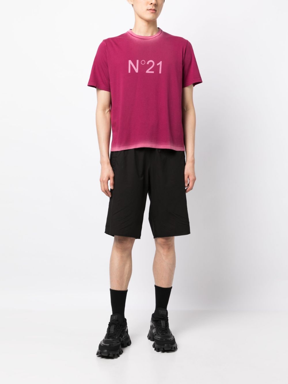 Nº21 T-shirt met logoprint - Paars