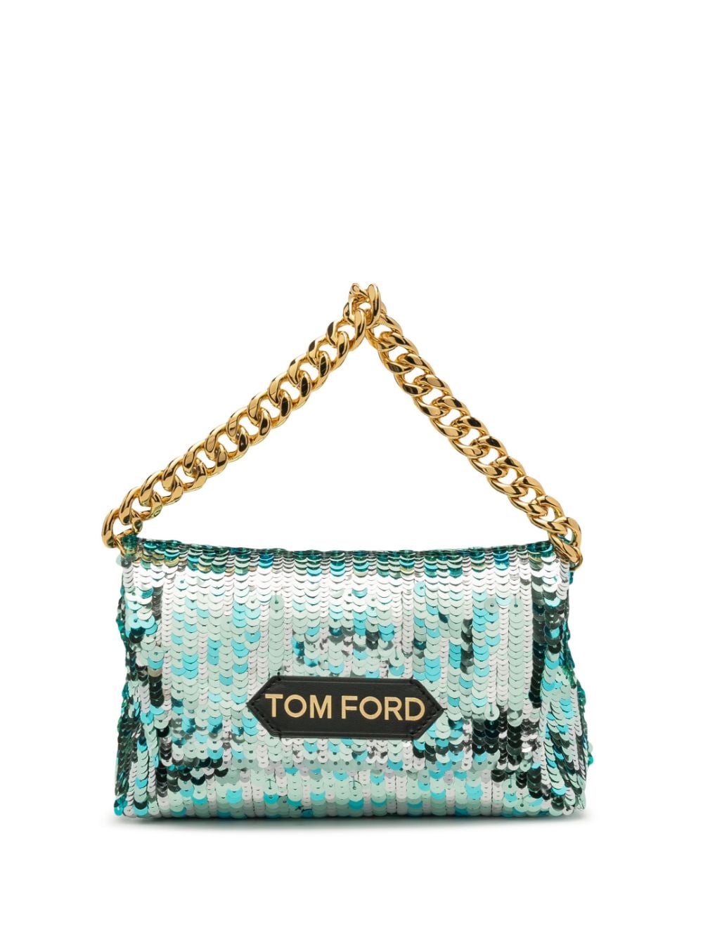 Tom Ford Logo-Patch Sequinned Mini Chain Bag