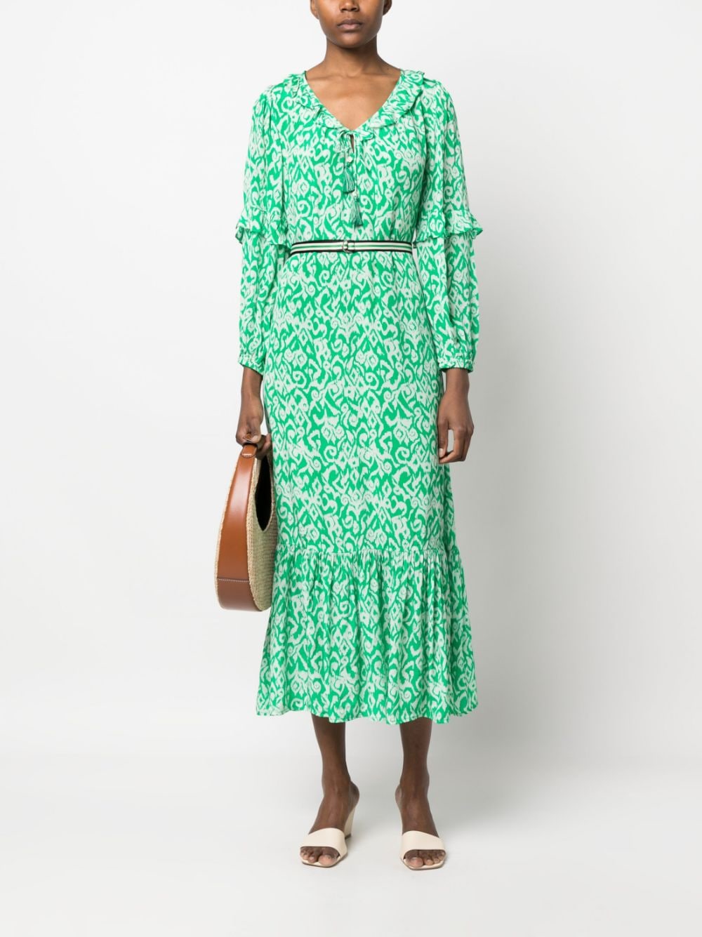 MOLIIN Midi-jurk met abstracte print - Groen