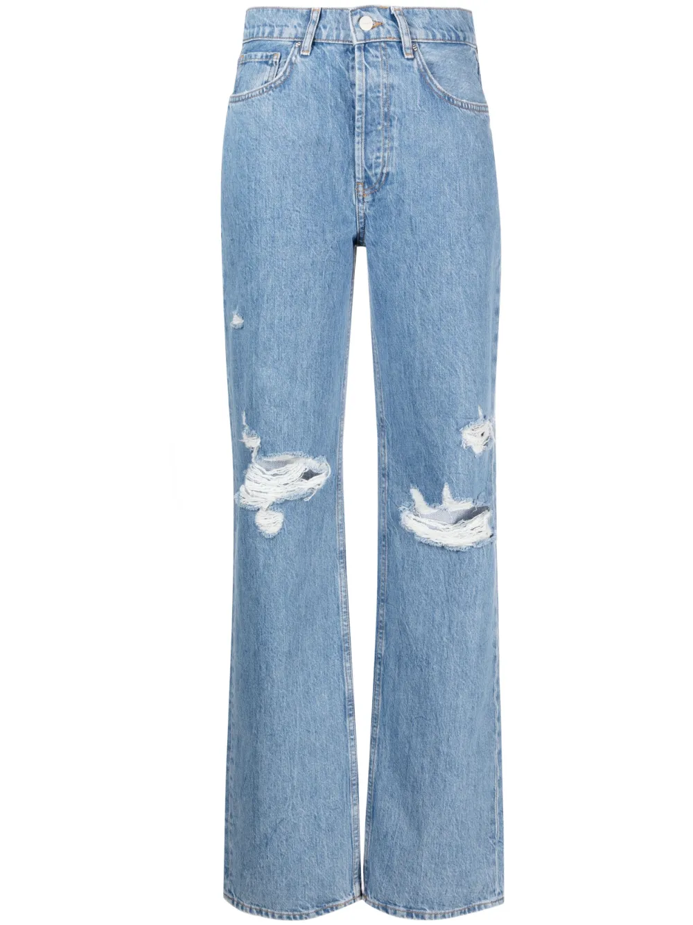 ANINE BING RIPPED STRAIGHT-LEG JEANS