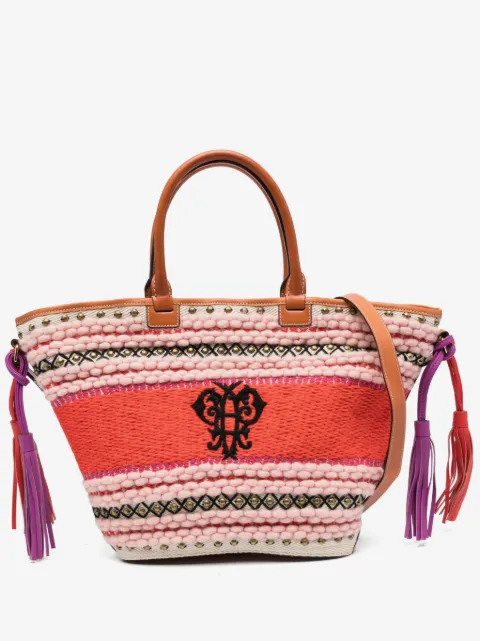 PUCCI embroidered logo striped tote bag