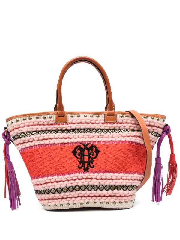 Pucci Embroidered Logo Striped Tote Bag