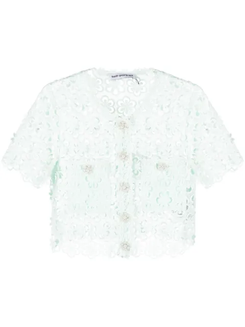 daisy lace-detail crop top