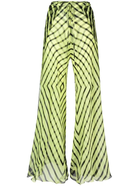 Fendi Pre-Owned - 2000s cape-detail striped silk trousers