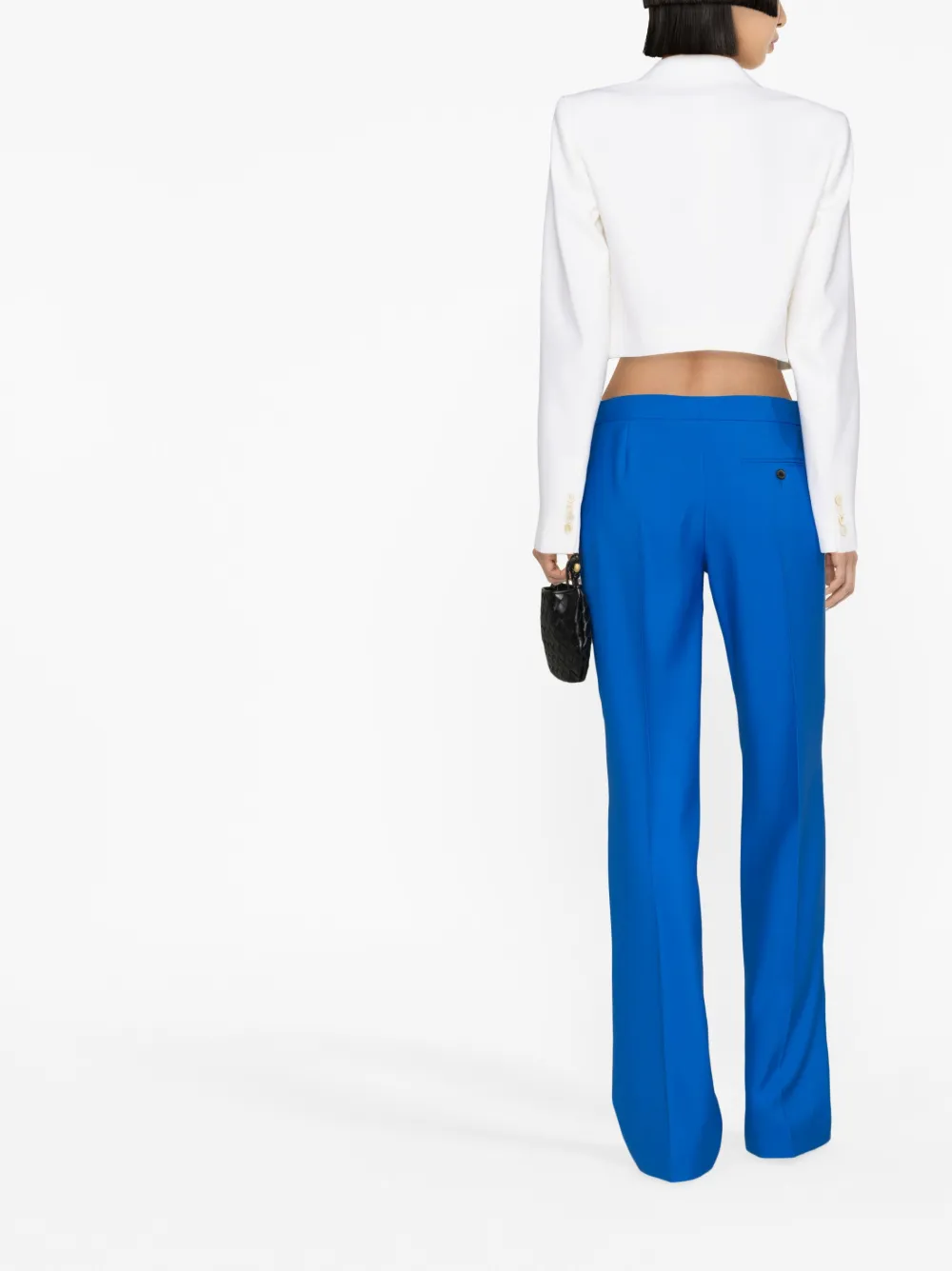 Shop Alexander Mcqueen Low-rise Tailored Trousers In Blue