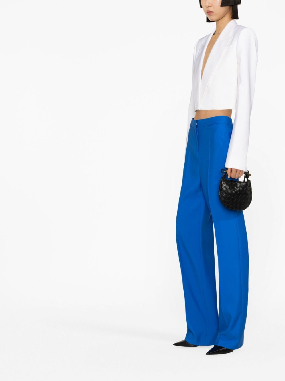 Shop Alexander Mcqueen Low-rise Tailored Trousers In Blue