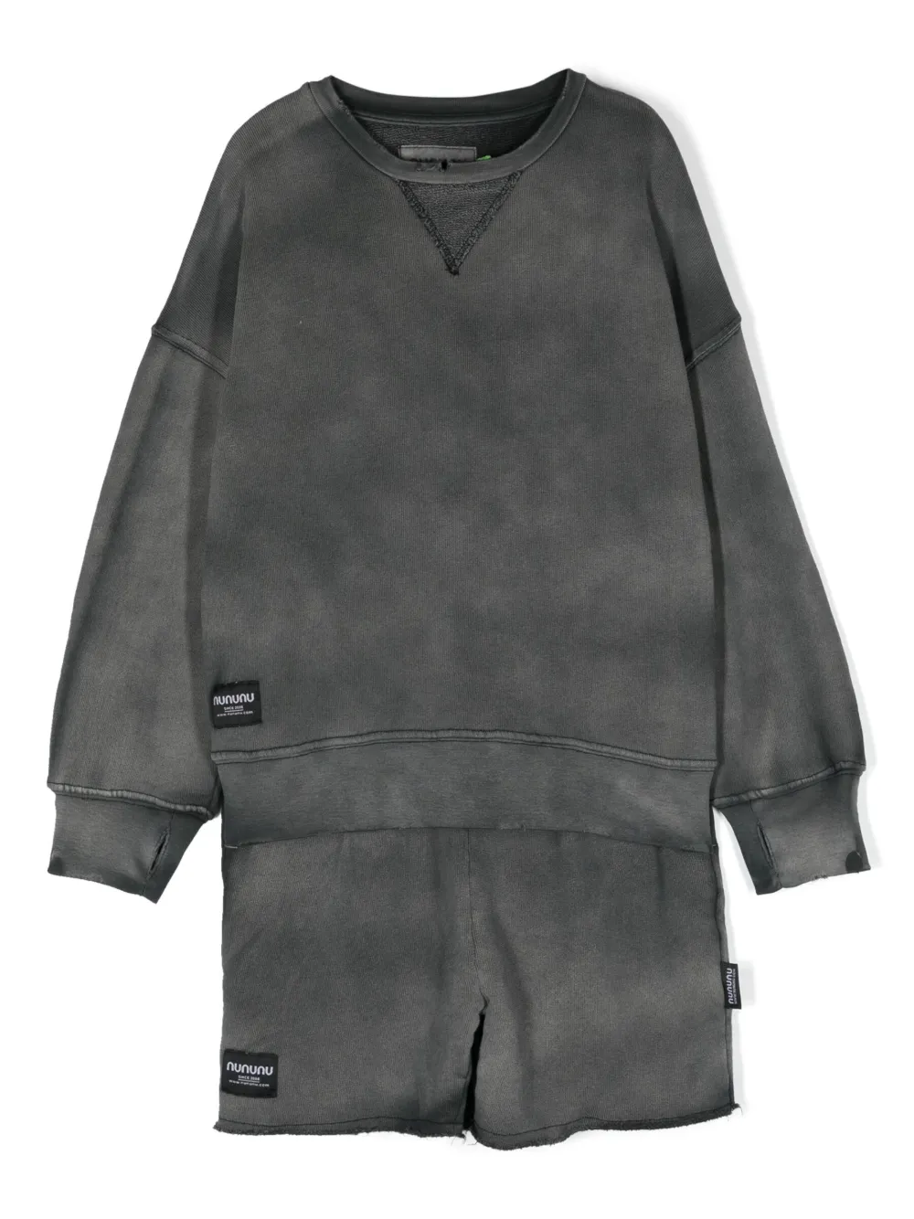 Nununu Kids' Brushed Cotton Tracksuit Set In Black