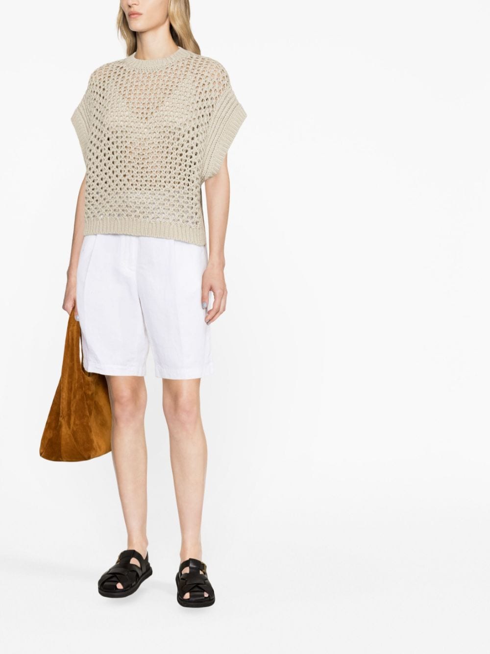 Brunello Cucinelli Opengebreide top - Beige