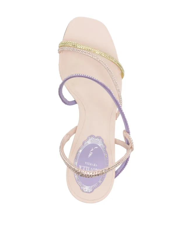 René Caovilla 90mm crossover-strap crystal-embellished Sandals