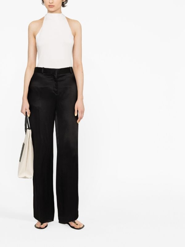 The Row Bany Satin Trousers Farfetch